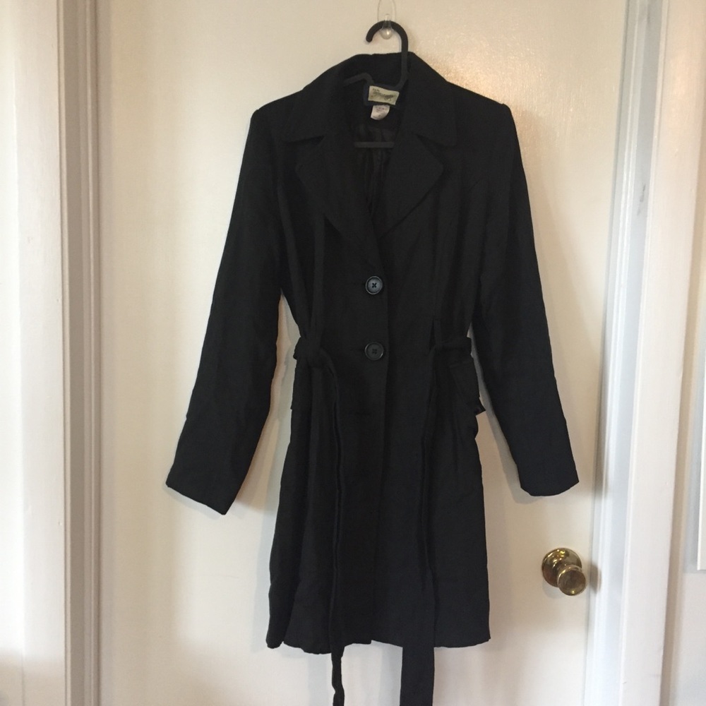Black cotton trench coat